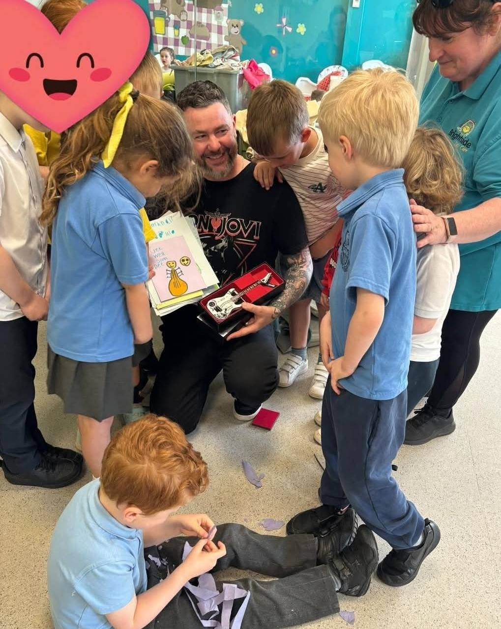 Guitar visit with children